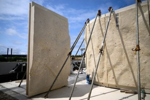 Béton beige à base de coquilles Saint-Jacques recyclées